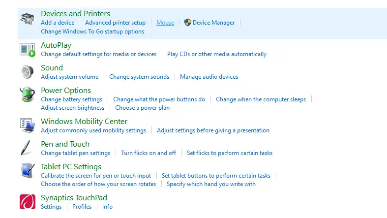 change mouse dpi windows 10: Devices and printers select mouse