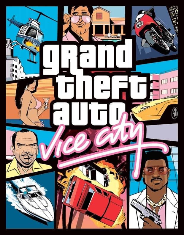 GTA Vice city poster. Graphic design in game design