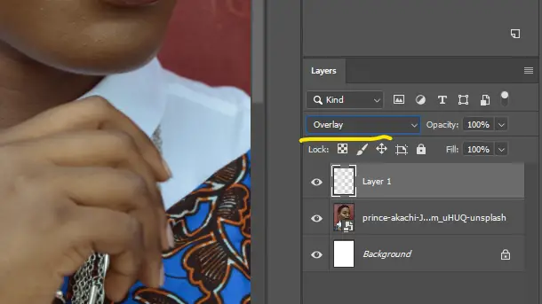 Change the blending mode of your layer from Normal to Overlay