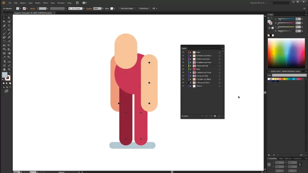 Illustrator is a vector-based program meaning you'll be able to rig separate