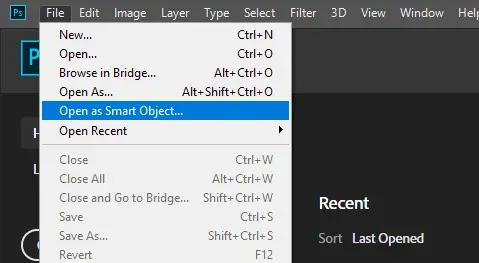 opening a vector file in Photoshop as smart object