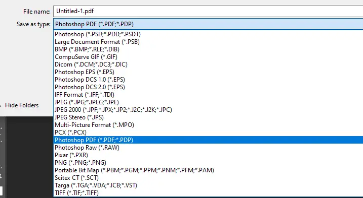 save as pdf in photoshop